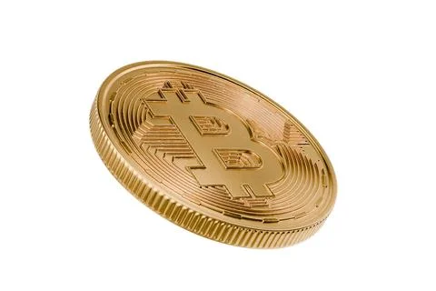 An image of a Bitcoin coin isolated on a white or transparent background. A Stock Illustration