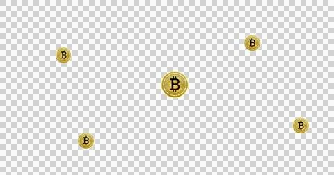 Image of bitcoins floating over transparent background Ilustração Stock