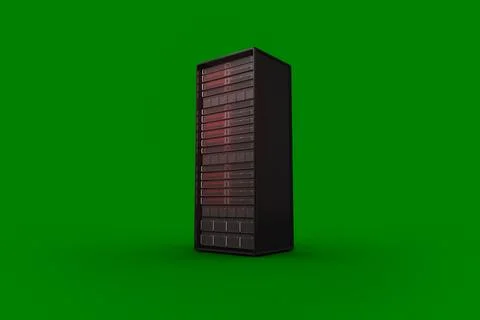 Image of black and red computer server tower Stock Photos
