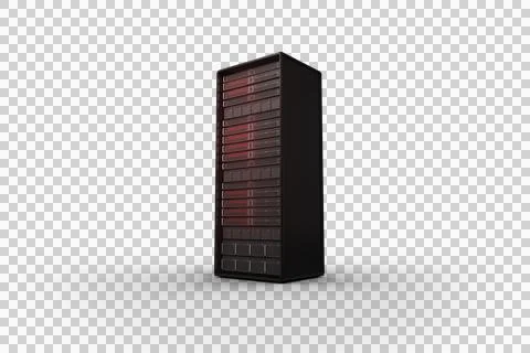 Image of black and red computer server tower Stock Photos