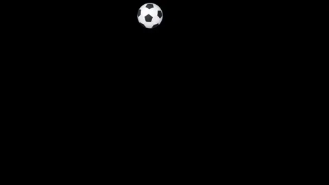 An image of a black background with white dots and soccer ball on skull green 스톡 동영상 345496428