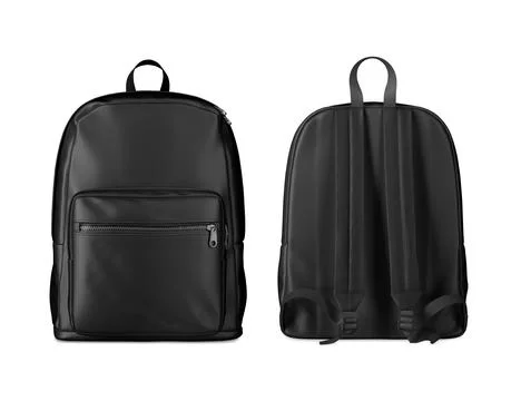 An image of a black Backpacks isolated on a white background Stock Illustration