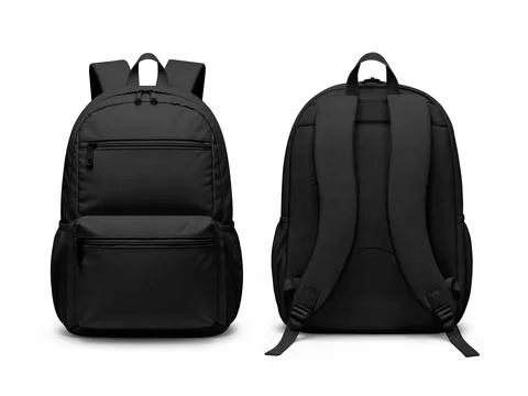 An image of a Black Backpacks isolated on a white background Stock Illustration