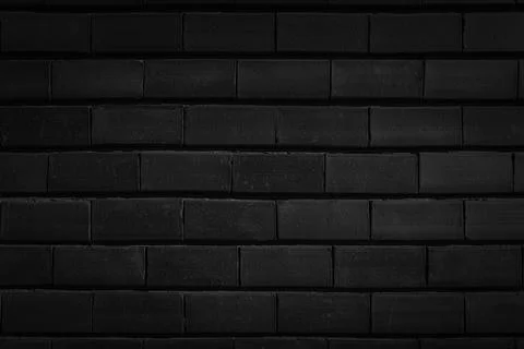 The image of a black brick wall background or texture Stock Photos