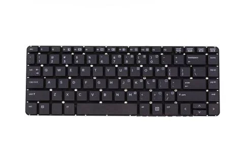 Image of black Computer keyboard isolated on white background. Stock Photos