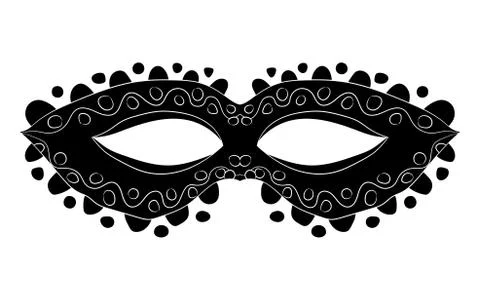 Image of a black mask with patterns. Festive subjects. Vector illustration. Hand Stock Illustration