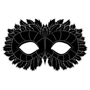 Image of a black mask with patterns. Festive subjects. Vector illustration. Hand Stock Illustration
