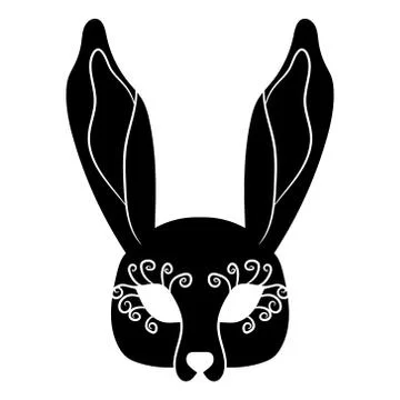 Image of a black mask with patterns. Festive subjects. Vector illustration. Hand Stock Illustration