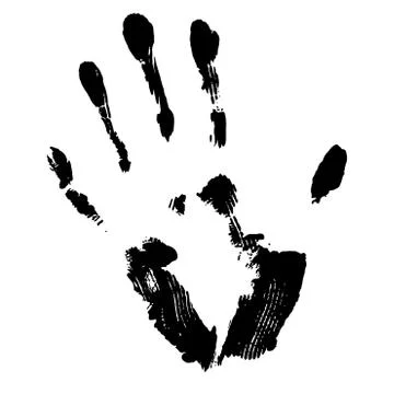 Image with black smeared hand imprint of mascara Stock Illustration