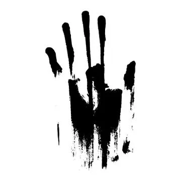 Image with black smeared hand imprint of mascara Stock Illustration