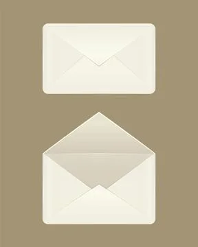 Image of a blank open and closed envelopes Stock Illustration