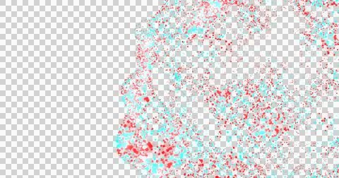 Image of blue and red spots moving over transparent background Ilustração Stock