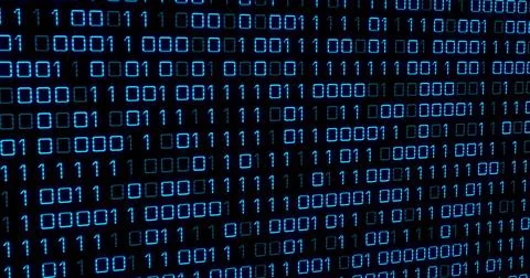 Image of blue binary code changing on black background イラスト素材