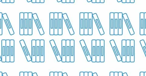 Image of blue books icons pattern on white background Stock Illustration
