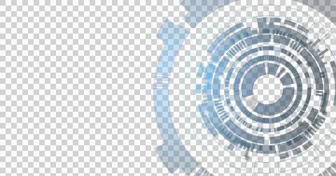 Image of blue circular interface spinning over transparent background Ilustração Stock