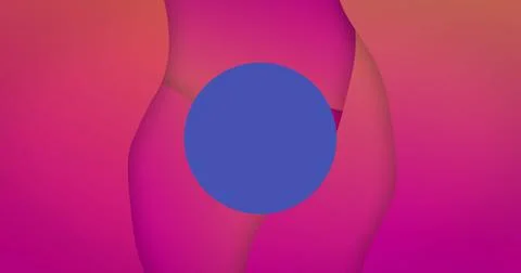 Image of blue circular scanner processing over abstract pink background Stock Illustration