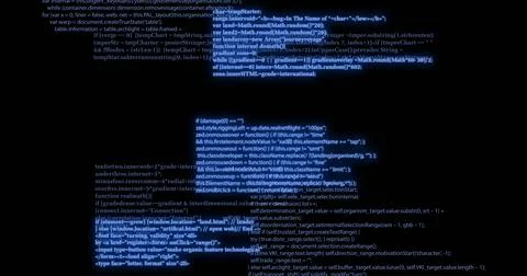 Image of blue data processing on black background Illustrazione stock