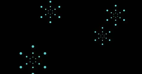 Image of blue fireworks exploding on black background Stock Illustration