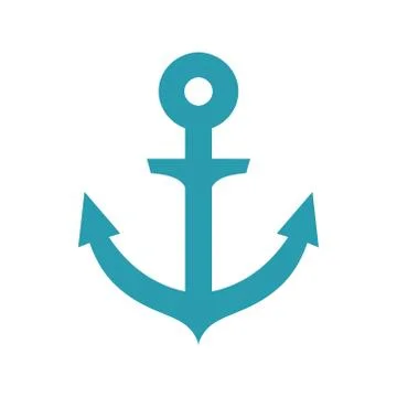 Image of blue flat anchor isolated on white background Stock Illustration