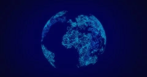 Image of blue globe over blue background 스톡 일러스트
