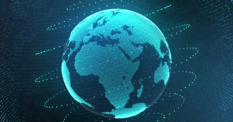 Image of blue globe over blue background Stock Illustration