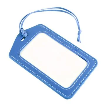 Image of blue leather labels Stock Photos