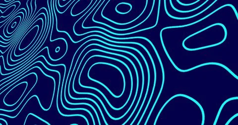 Image of blue line trails moving in hypnotic motion on seamless loop on blue Illustrazione stock
