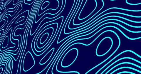 Image of blue line trails moving in hypnotic motion on seamless loop on blue Stock Illustration