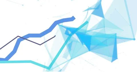 Image of blue lines and data processing over white background Stock Photos