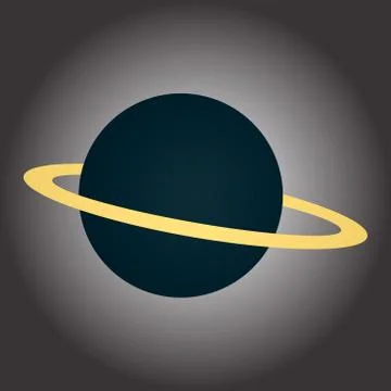 Image of a blue planet with a ring. Illustration on the theme of the cosmos Stock Illustration