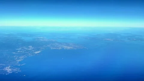 Image of the blue planet, seen from above the northern west coast of the Un.. Stock Footage 329336779