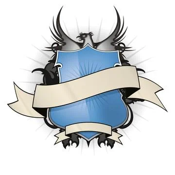An image of a blue shield background イラスト素材