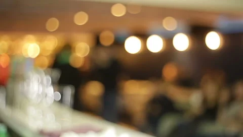 Image blur or client defocusing in a restaurant in a bar, a temporary clip with Stock Footage 90161923