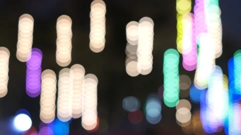 The image is a blurry, colorful, and dynamic scene of lights and colors Stock Footage 298448031