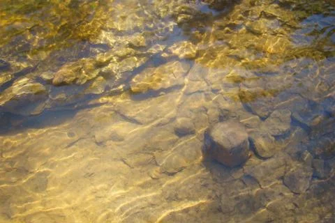 Image of the bottom of the river om under water. Stock Photos