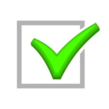 Image of Box Being Checked by Green Check Mark. Vector 库存插图