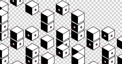 Image of boxes moving on transparent background Stock Illustration