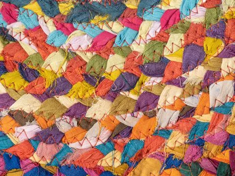 Image of braided multi colored woollen yarns Stock Photos
