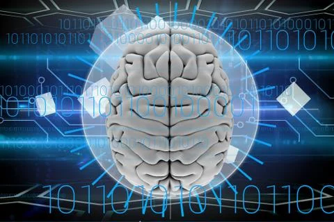 Image of brain with graphics Stock Illustration