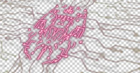 Image of brain over network of connections, created using generative ai Illustrazione stock