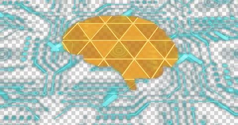 Image of brain over network of connections, created using generative ai Illustrazione stock