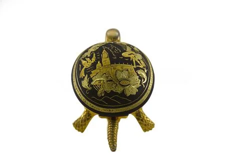 Image of  Brass Mechanical turtle bell Stock Photos