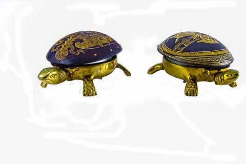 Image of  Brass Mechanical turtle bells Stock Photos