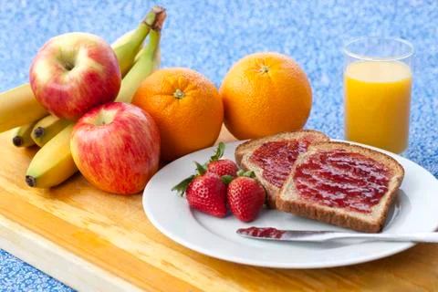 Image of breakfast on table Stock Photos