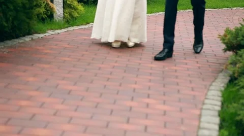 Image of bride and groom walking Video stock 62796196