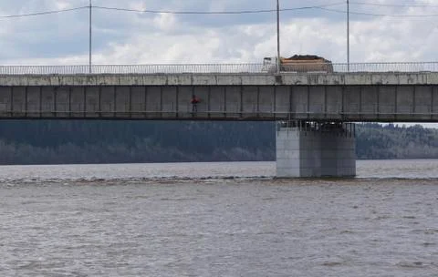 The image of the bridge of the waves on the water Stock Photos