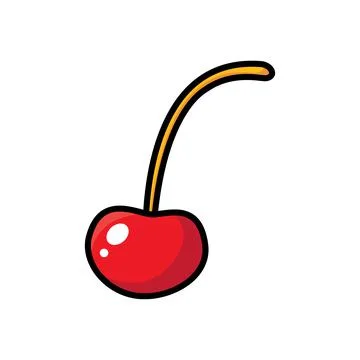 Image of a bright red cherry, pop art, comics style. Stock Illustration