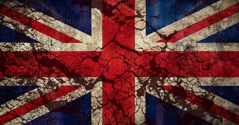Image of British flag with distressed pattern moving in repetition in seamless Stock Photos