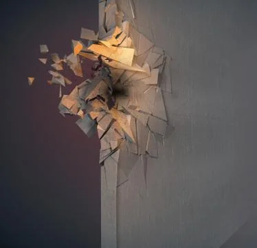 Image of broken concrete wall Stock Illustration