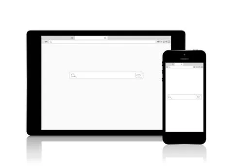 Image browser in phone and tablet . Vector Illustration. Eps10 Stock Illustration